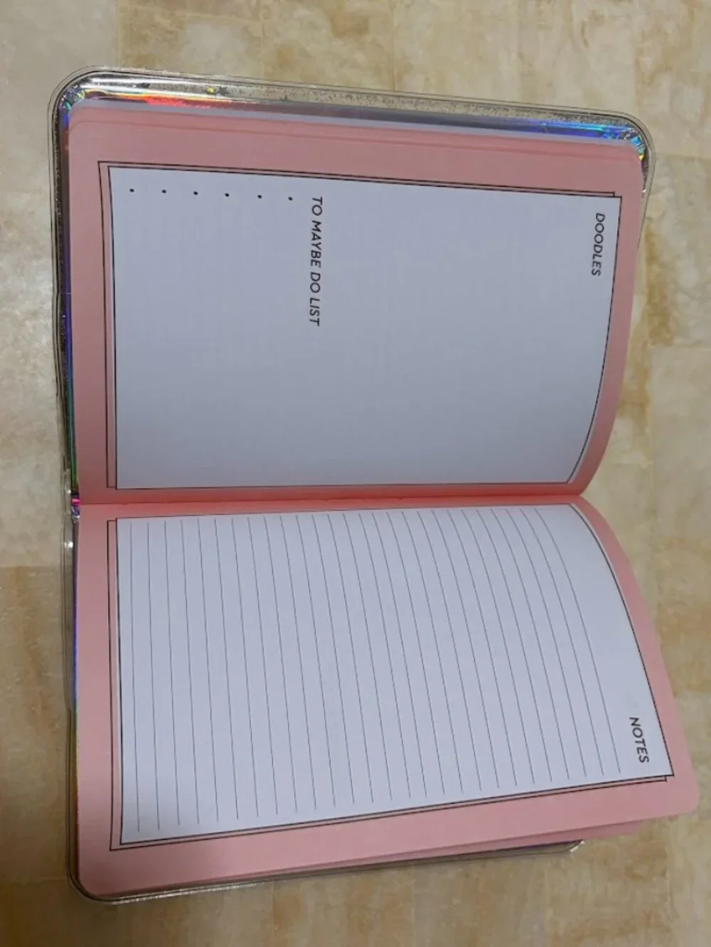 Skinny Dip London Silver Star Glitter Iridescent Notebook - NWT